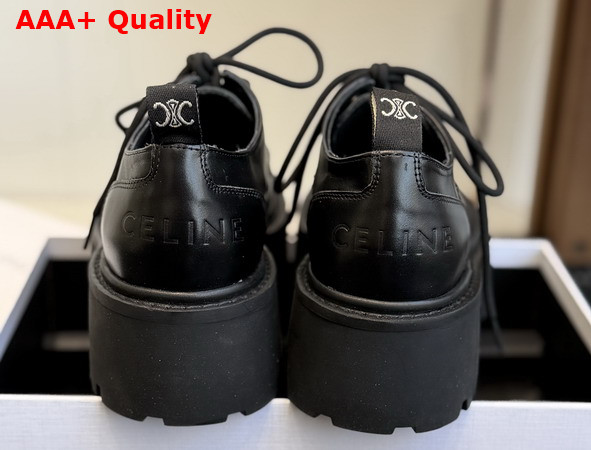 Celine Triomphe Derbies in Shiny Bull Black Replica