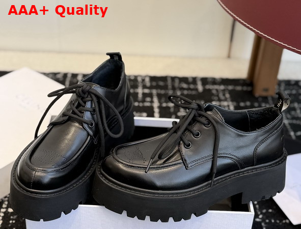 Celine Triomphe Derbies in Shiny Bull Black Replica
