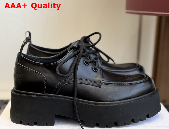 Celine Triomphe Derbies in Shiny Bull Black Replica
