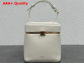 Celine Triomphe Frame Cube in Supple Calfskin White Cotton Replica