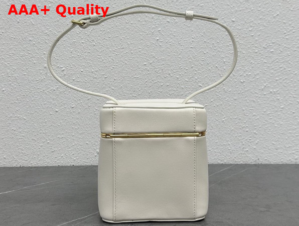 Celine Triomphe Frame Cube in Supple Calfskin White Cotton Replica