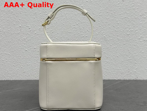 Celine Triomphe Frame Cube in Supple Calfskin White Cotton Replica