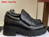 Celine Triomphe Loafer in Black Calfskin Replica