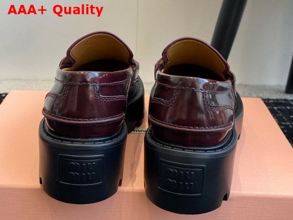 Celine Triomphe Loafer in Burgundy Polished Bull Replica