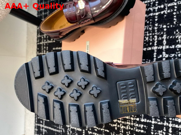Celine Triomphe Loafer in Burgundy Polished Bull Replica