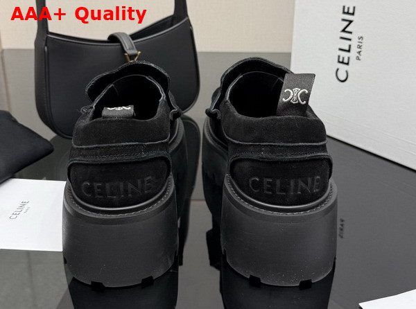 Celine Triomphe Loafers in Black Suede Calfskin Replica