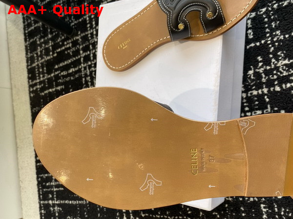 Celine Triomphe Mule in Black Calfskin Replica