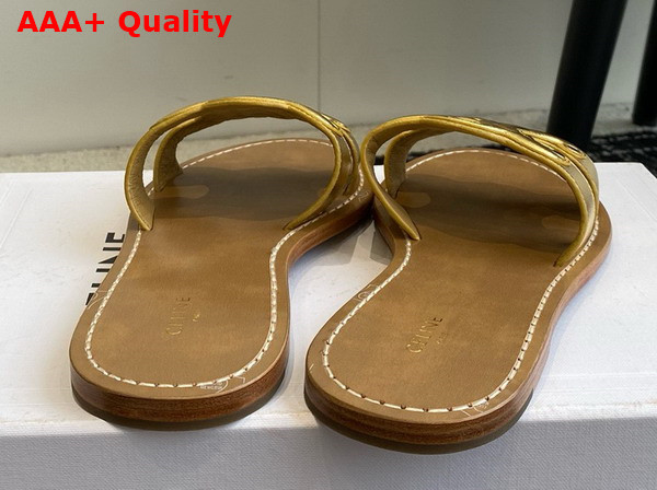 Celine Triomphe Mule in Gold Calfskin Replica