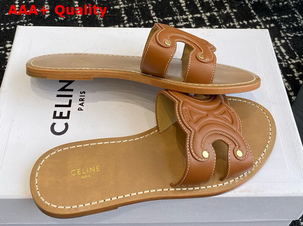 Celine Triomphe Mule in Tan Calfskin Replica