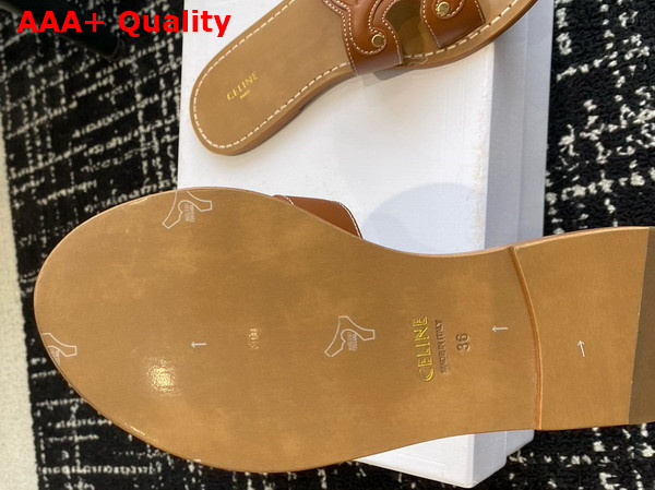Celine Triomphe Mule in Tan Calfskin Replica