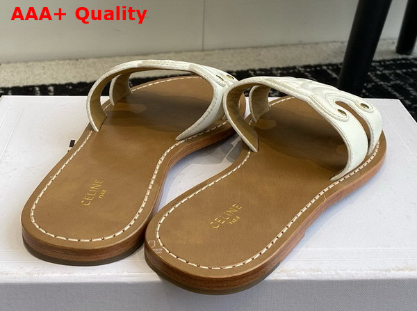 Celine Triomphe Mule in White Calfskin Replica