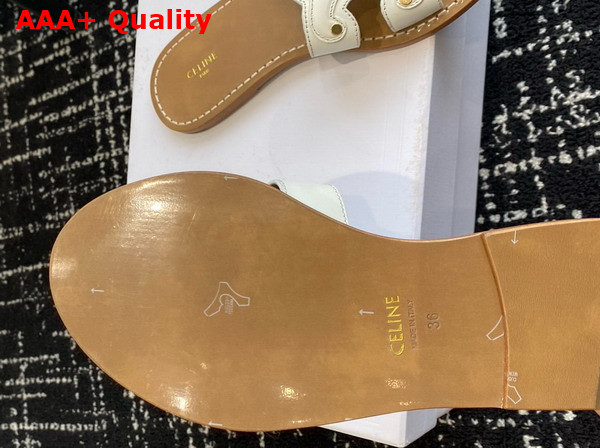Celine Triomphe Mule in White Calfskin Replica