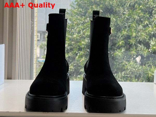 Celine Triomphe Rangers Chelsea Boot in Black Suede Calfskin Replica