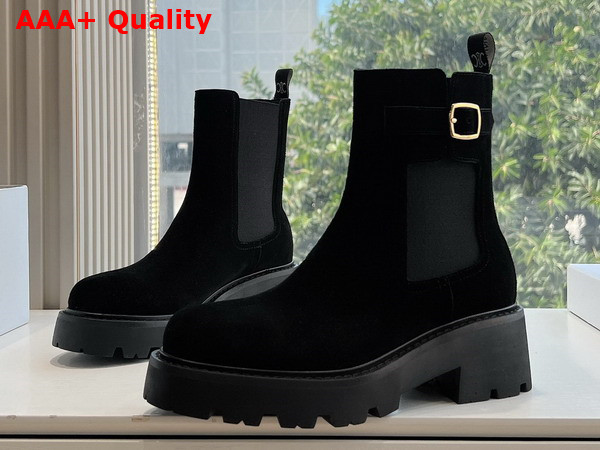 Celine Triomphe Rangers Chelsea Boot in Black Suede Calfskin Replica