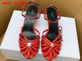 Celine Triomphe Sandal in Bright Red Lambskin Replica