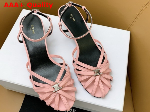 Celine Triomphe Sandal in Pink Lambskin Replica