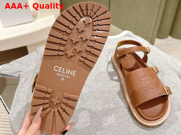Celine Triomphe Sandal in Tan Calfskin Replica