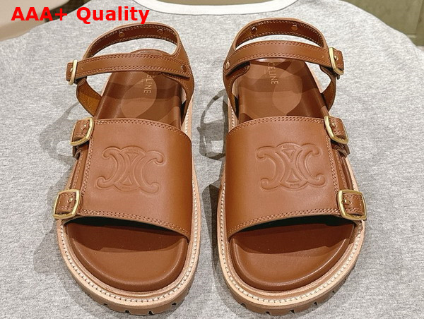 Celine Triomphe Sandal in Tan Calfskin Replica