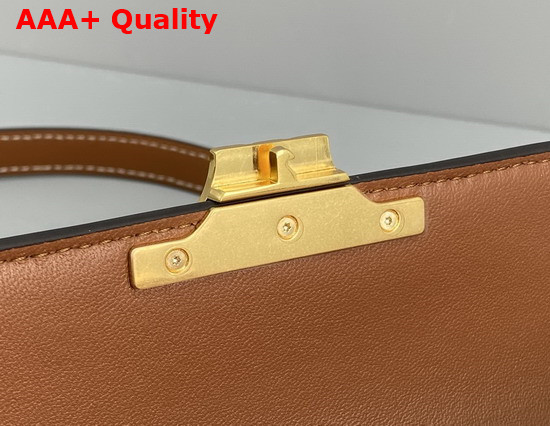 Celine Triomphe Shoulder Bag in Shiny Calfskin Tan Replica