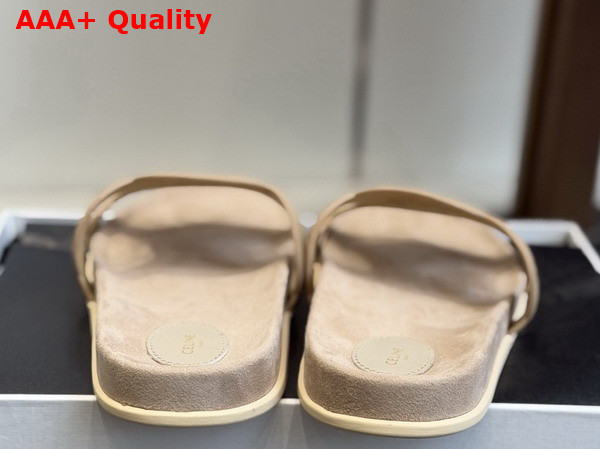Celine Triomphe Slide in Beige Suede Calfskin Replica