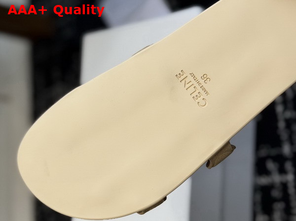 Celine Triomphe Slide in Beige Suede Calfskin Replica