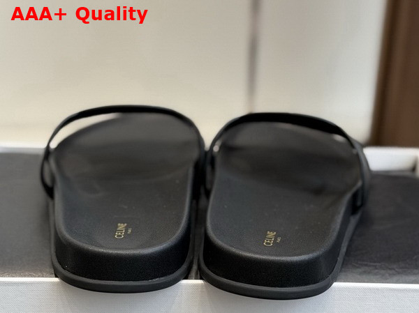 Celine Triomphe Slide in Black Calfskin Replica