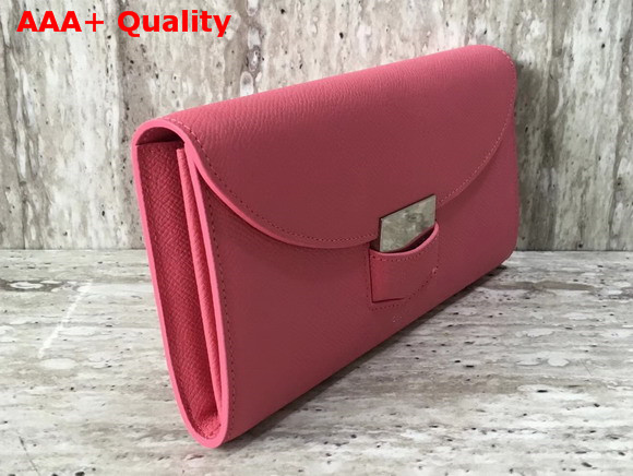 Celine Trotteur Large Flap Multifunction in Pink Grained Calfskin Replica