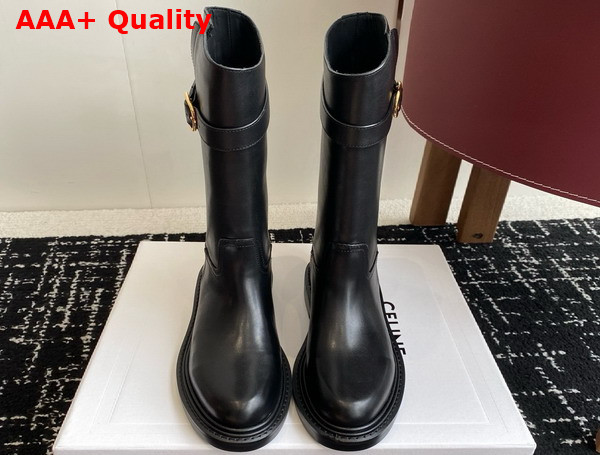 Celine Universite Short Boot in Black Calfskin Replica