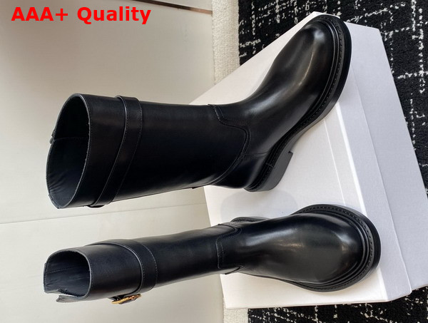 Celine Universite Short Boot in Black Calfskin Replica