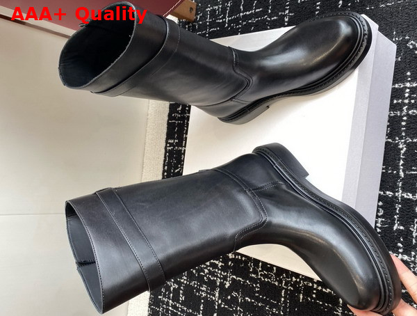 Celine Universite Short Boot in Black Calfskin Replica