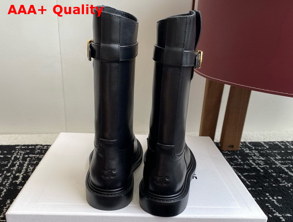 Celine Universite Short Boot in Black Calfskin Replica