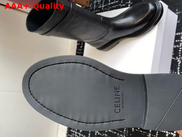 Celine Universite Short Boot in Black Calfskin Replica