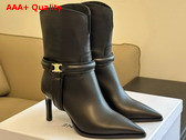 Celine Verneuil Triomphe Harness Low Boot in Black Calfskin Replica