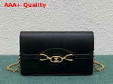 Celine Wallet On Chain in Black Shiny Calfskin Replica