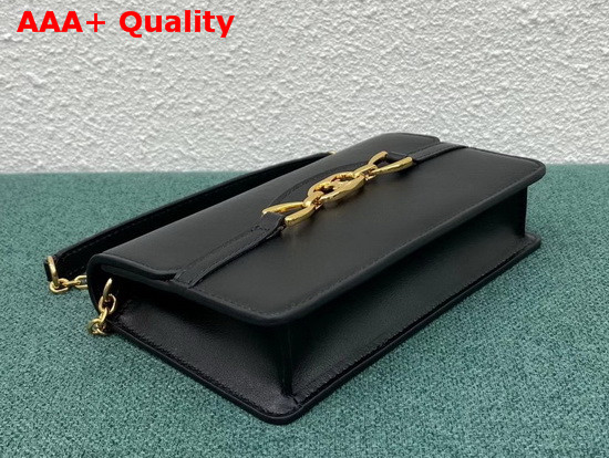 Celine Wallet On Chain in Black Shiny Calfskin Replica