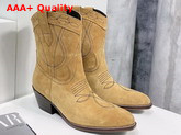 Celine Western Boots in Suede Calfskin Havana Replica