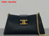 Celine Wiltern Clutch Triomphe Soft in Smooth Calfskin Black Replica