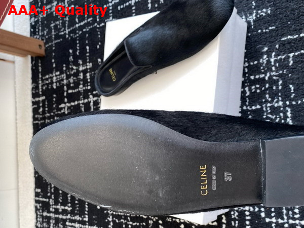 Celine Women Slippers in Black Pony Hair Replica
