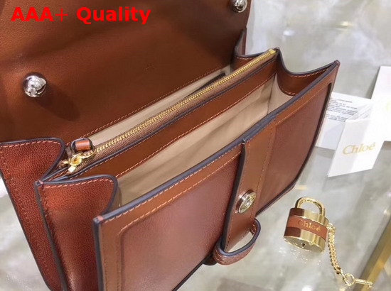 Chloe Aby Chain Shoulder Bag in Brown Goatskin Replica