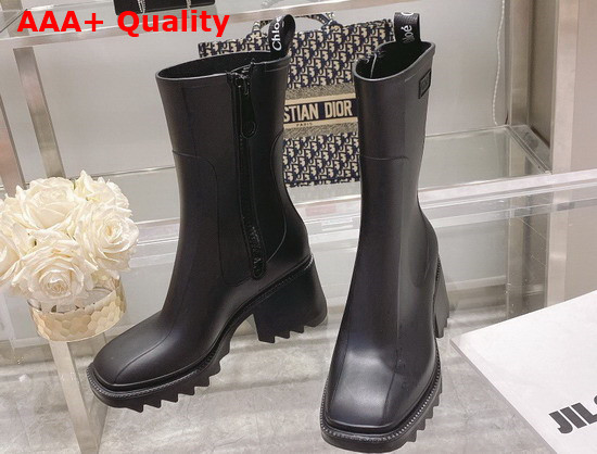 Chloe Betty Rain Boot in Black PVC Replica