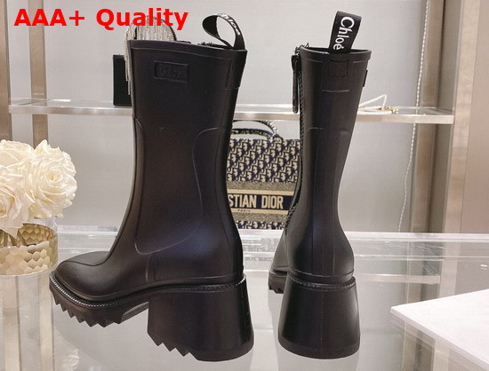 Chloe Betty Rain Boot in Black PVC Replica