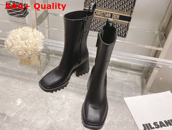 Chloe Betty Rain Boot in Black PVC Replica