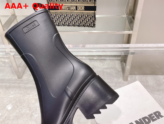 Chloe Betty Rain Boot in Black PVC Replica