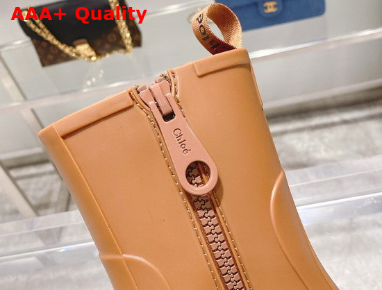 Chloe Betty Rain Boot in Brown PVC Replica