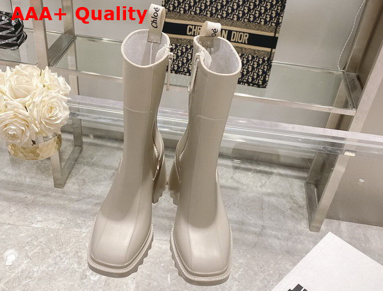 Chloe Betty Rain Boot in Nomad Beige PVC Replica
