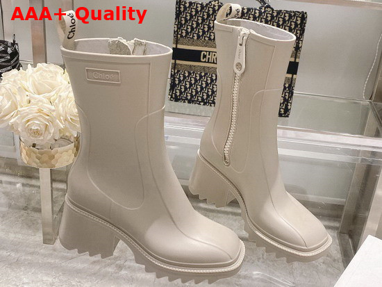 Chloe Betty Rain Boot in Nomad Beige PVC Replica