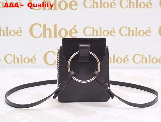 Chloe Black Mini Faye Bag Black Suede Leather and Smooth Calf Leather Replica