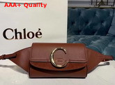 Chloe C Belt Bag in Shiny and Suede Calfskin Sepia Brown Replica