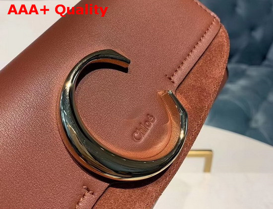 Chloe C Belt Bag in Shiny and Suede Calfskin Sepia Brown Replica