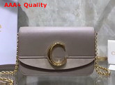 Chloe C Clutch with Chain Shiny and Suede Calfskin Motty Grey Replica